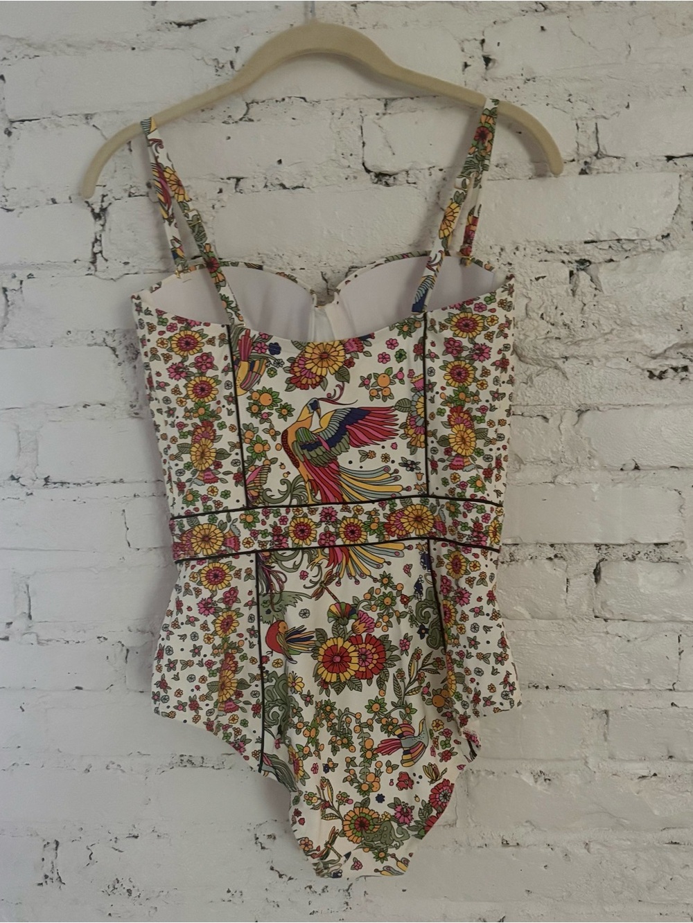 Tory Burch Floral Underwire One-Piece Swimsuit in New Ivory Promised Land Size M - Picture 3 of 11